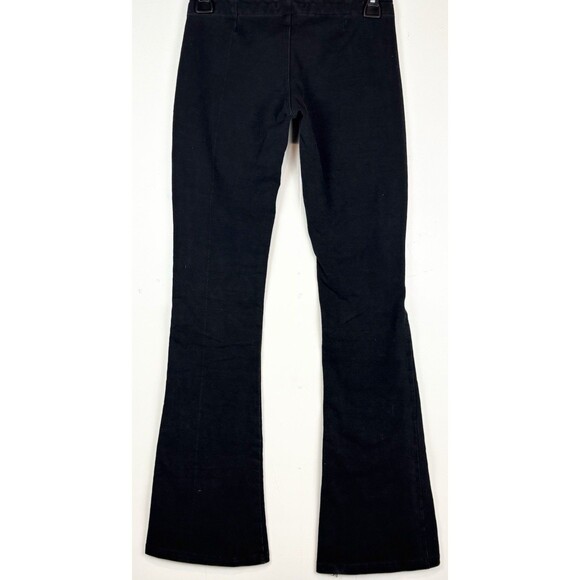 Y2K Ultra Low Rise Black Embroidered Flare Jeans, Small - Picture 5 of 11